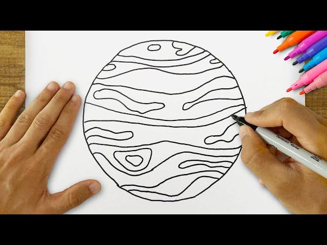 How to Draw Jupiter? Easy Jupiter Drawing Step by Step