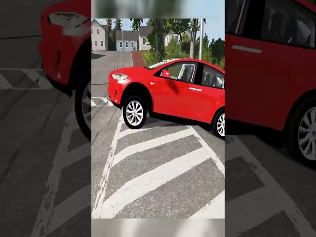 Cars VS Obstacle Course #2 - How far will these Cars go? - BeamNG Drive #shorts
