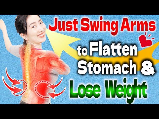 Just Swing Arms to Flatten Stomach & Lose Weight! Don't Underestimate This Sitting Exercise