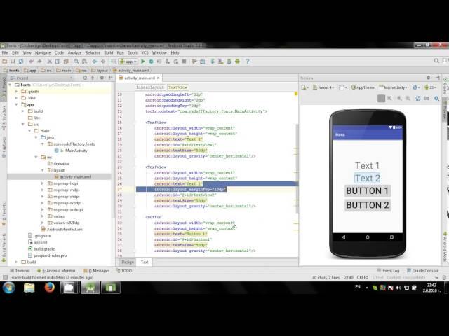 Using custom fonts in Android Studio