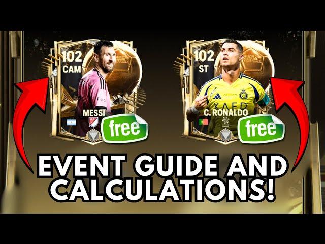 BALLON DOR GLITCH!? CLAIM 102 OVR RONALDO OR MESSI USING THIS BALLON DOR EVENT GUIDE/CALCULATION!