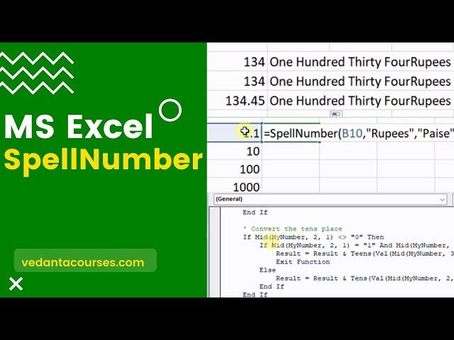 E10 5 SPELLNUMBER with VBA code