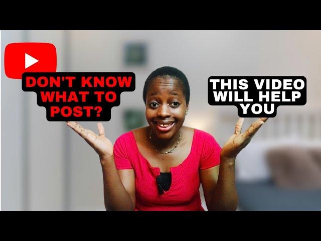 if you don't know what to post on YouTube, watch this video now