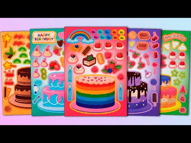 DECORATE A BIRTHDAY CAKE STICKER BOOK | MAKE A CAKE FUN STICKER ACTIVITY