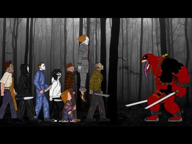 VENOMPOOL Vs Jason Voorhees, IT Pennywise, Freddy, Jeff, Chucky, Michael, Ghostface, Leatherface