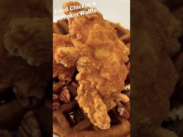 Fried Chicken & Pumpkin Waffles - Visit Channel for the full recipe!