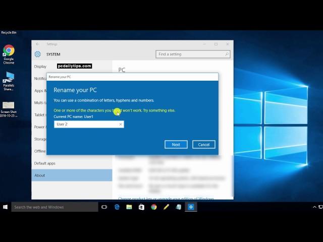 Change Full Computer Name Windows 10