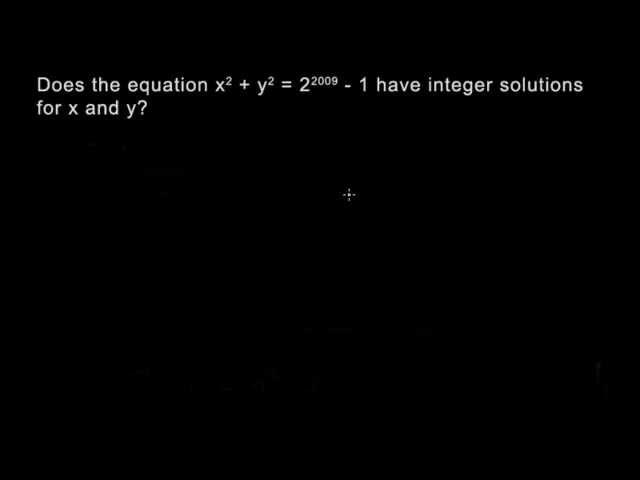 Number Theory 4 - Modular Arithmetic - Integer solutions