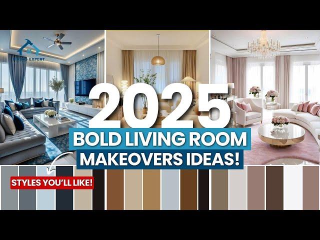 Bold Living Room Makeover Ideas 2025 | Unique Furniture Layout | Color Accents Inspiration