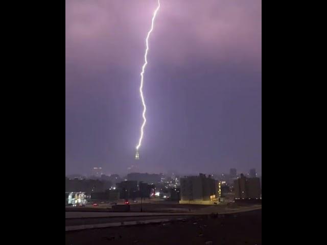 Power of nature with volcanic lightning and lightning strikes at Mecca️ , #lightning