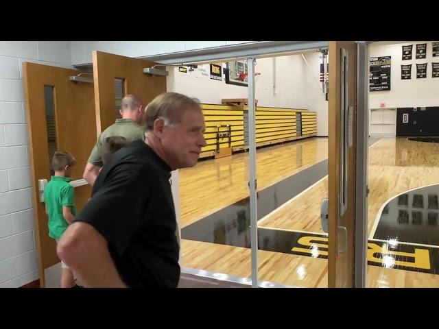 Keystone Coach Greg Heath Walks Into Heath Gymnasium For First Time