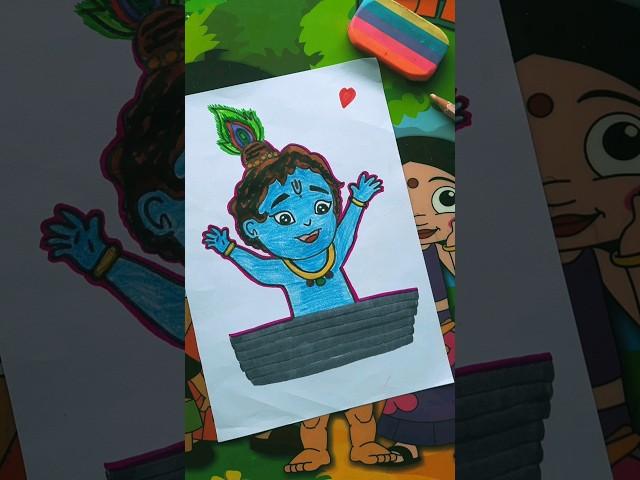 Cute Krishna DrawingLet's begin with Mani's Art #youtubeshorts #art #krishna #cute