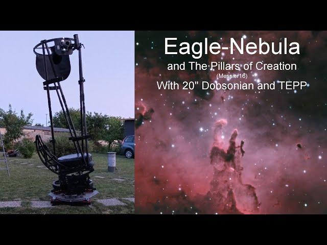 The Pillars of creation in Eagle-nebula, Messier 16 with my Dobsonian telescope