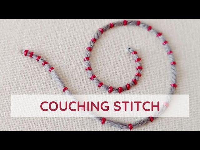 Couching stitch hand embroidery video tutorial