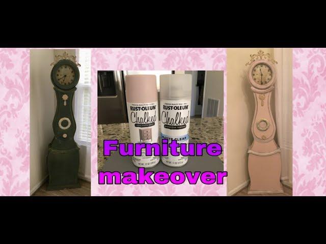 DIY distressed furniture makeover- Rust-oleum chalk spray paint review