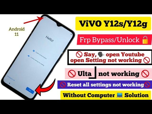 Vivo y12g frp bypass open youtube not working latest trick without computer vivo y12g / y20a