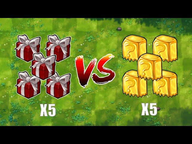 5 Fusion Plants Boxes Vs 5 Golden Zombie Boxes - Who Will Win? PVZ 1 Fusion Challenge