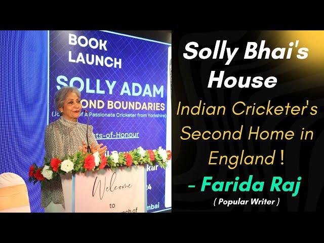 Farida Raj (Writer) speech, at “Solly Adam–Beyond Boundaries” by Vara Vantapati, Book Launch Event.