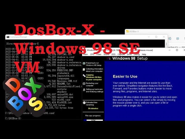 DosBox-X - Windows 98 SE VM setup and installation