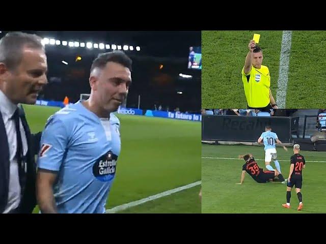 Iago Aspas reaction after referee ignored Gerard Martín red card vs Celta Vigo vs Barcelona