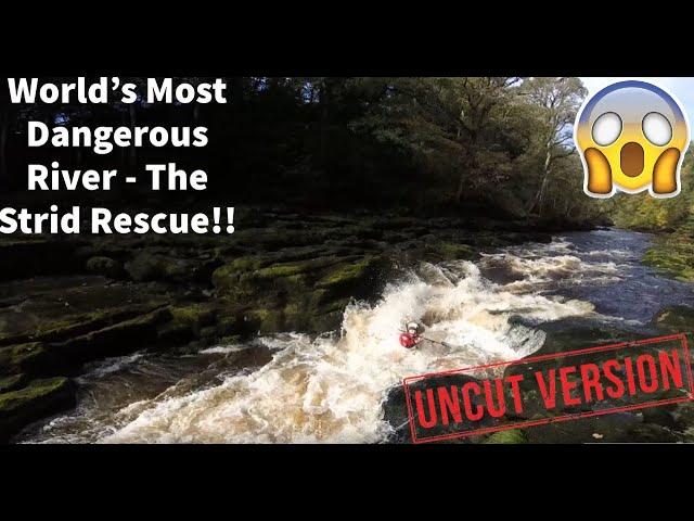 River Wharfe - Kayaking the Deadly Bolton Strid!! The lethal Bolton Strid rescue - uncut