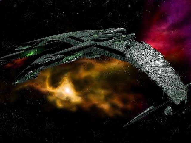 Romulan Warbird Valdore assisting the USS Enterprise