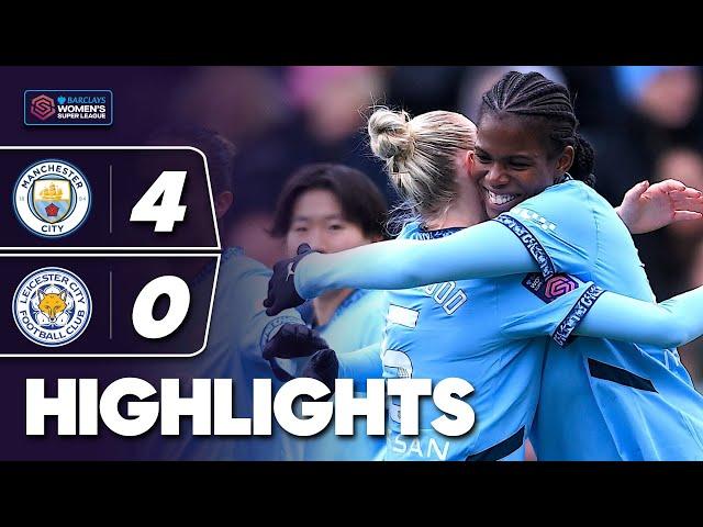 Bunny Shaw Scores Brace in Dominant Win | Man City v Leicester City Highlights | Barclays WSL 24-25