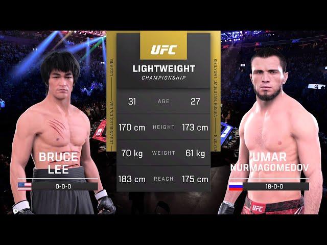 Bruce Lee vs Umar Nurmagomedov Full Fight - UFC 5 Fight Night
