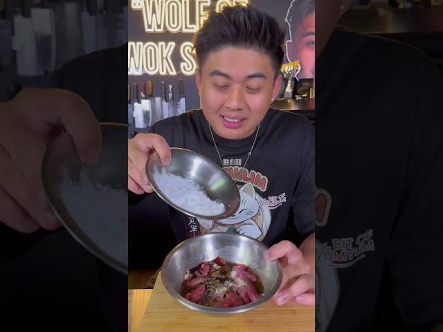 HOW TO TENDERIZE BEEF LIKE CHINESE RESTAURANTS (VELVET BEEF) #SHORTS