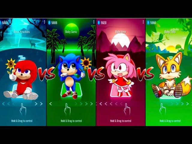 #tileshop #sonic #amy Baby Knuckles BS Baby Sonic VS Baby Amy Rose VS Baby Tails -Tiles Hop EDM Rush