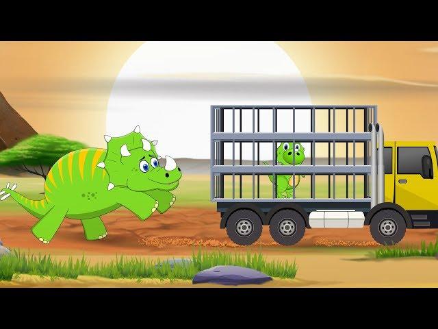 Baby Dino Lost in The Jungle Rescued by SuperCar Rikki | Kids Cartoon Songs