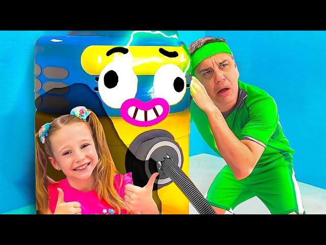 Nastya and Dad play with Robot Vacuum Cleaner - Video series for kids