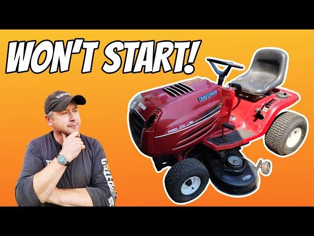 Fixing A Lawn Tractor That Won't Crank Over & Start - Step By Step Video Repair