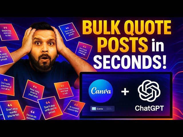  Create 100+ Viral Quote Posts in SECONDS Using Canva + ChatGPT!  | Social Media Hack 2025