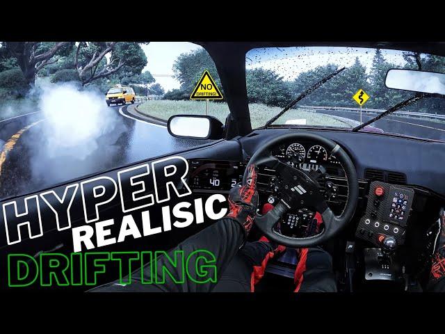 Downhill Drifting on Mt Akina w/Traffic  - Assetto Corsa | Fanatec CSL DD