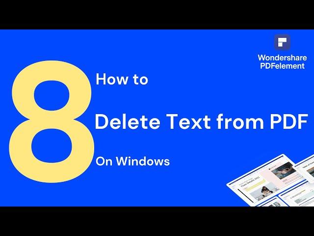 How to Delete Text from PDF on Windows | PDFelement 8