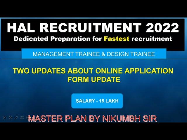 HAL RECRUITMENT 2022 | TWO UPDATES