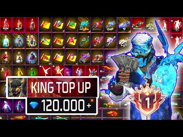 100.000DIAMONDSULTIMATE top upwatch how many skins I got Free Fire