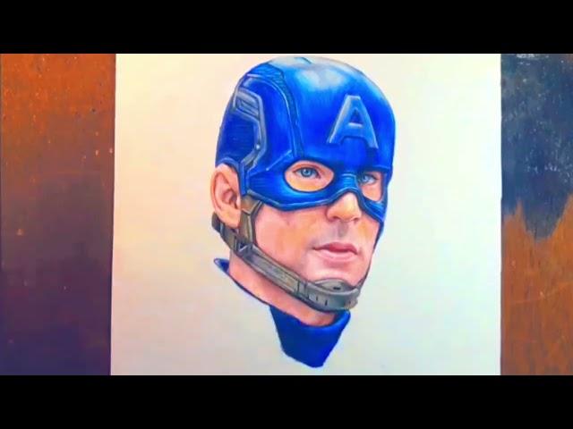 The first Avenger Captain America drawing