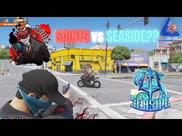 Saints Member Tries Gunning down Seaside…. (Nopixel) | GTA RL