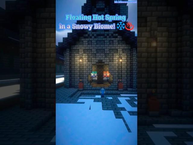 Floating Hot Spring in a Snowy Biome! ️️ #minecraft #minecraftbuilding #gaming