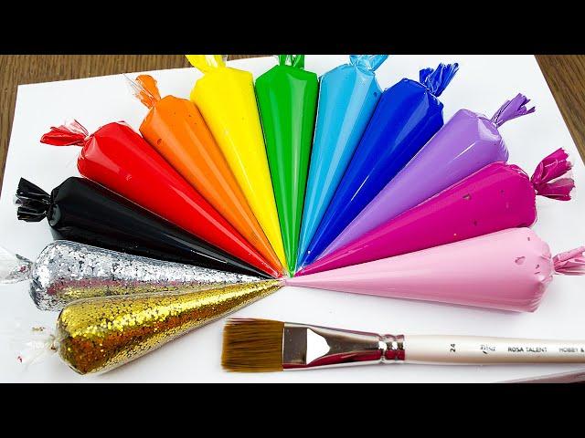 How to Draw Easy Landscape Tutorial Compilation #1｜Satisfying Acrylic Painting With Piping Bags ASMR