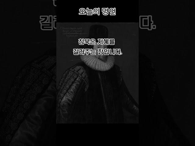 침묵과 지혜 #명언 #영어공부