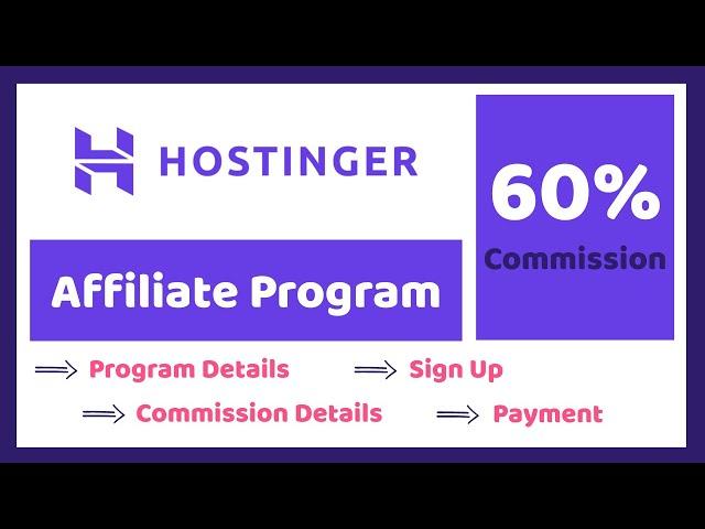 Hostinger Affiliate Program [2024] | Earn Money from Hostinger.com