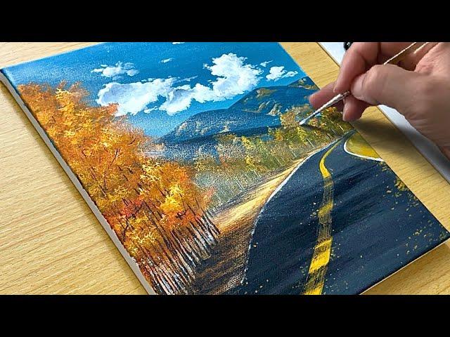 How to Draw Autumn Scenery / Acrylic Painting