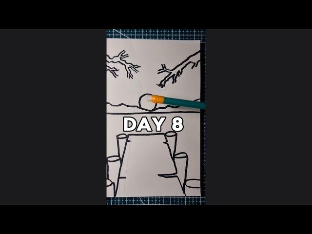 Landscape │Learn to draw easy with me │ DAY 8 │#easydrawing