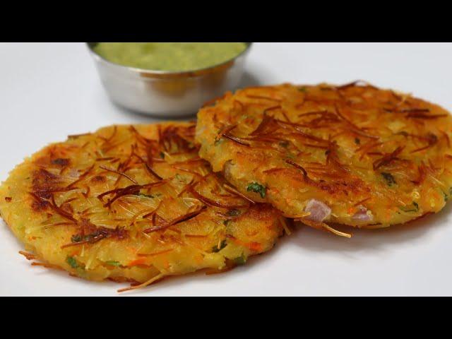 Amazing Crispy Vermicelli Breakfast Pancake | Less Oil & No soda No Eno | Quick Lockdown Breakfast