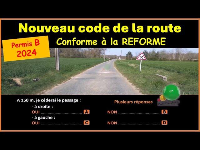 TEST Nouveau code de la route 2024 conforme à la nouvelle réforme GRATUIT n° 97