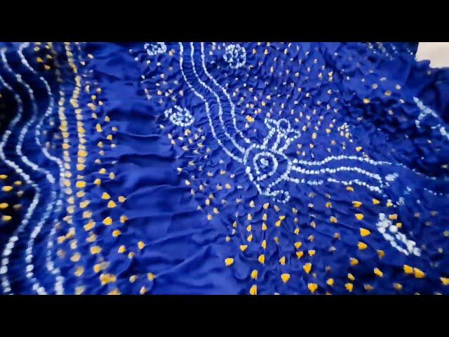 Blue Chandrakhani Bandhani Dupatta Pure GajiSilk @KalaBandhej | Hand Made India Kala Bandhej Bhuj