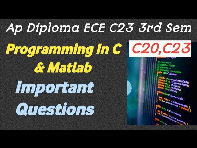 ap diploma C23 ece 3rd sem c language important questions| ap diploma C16,C20,C23|